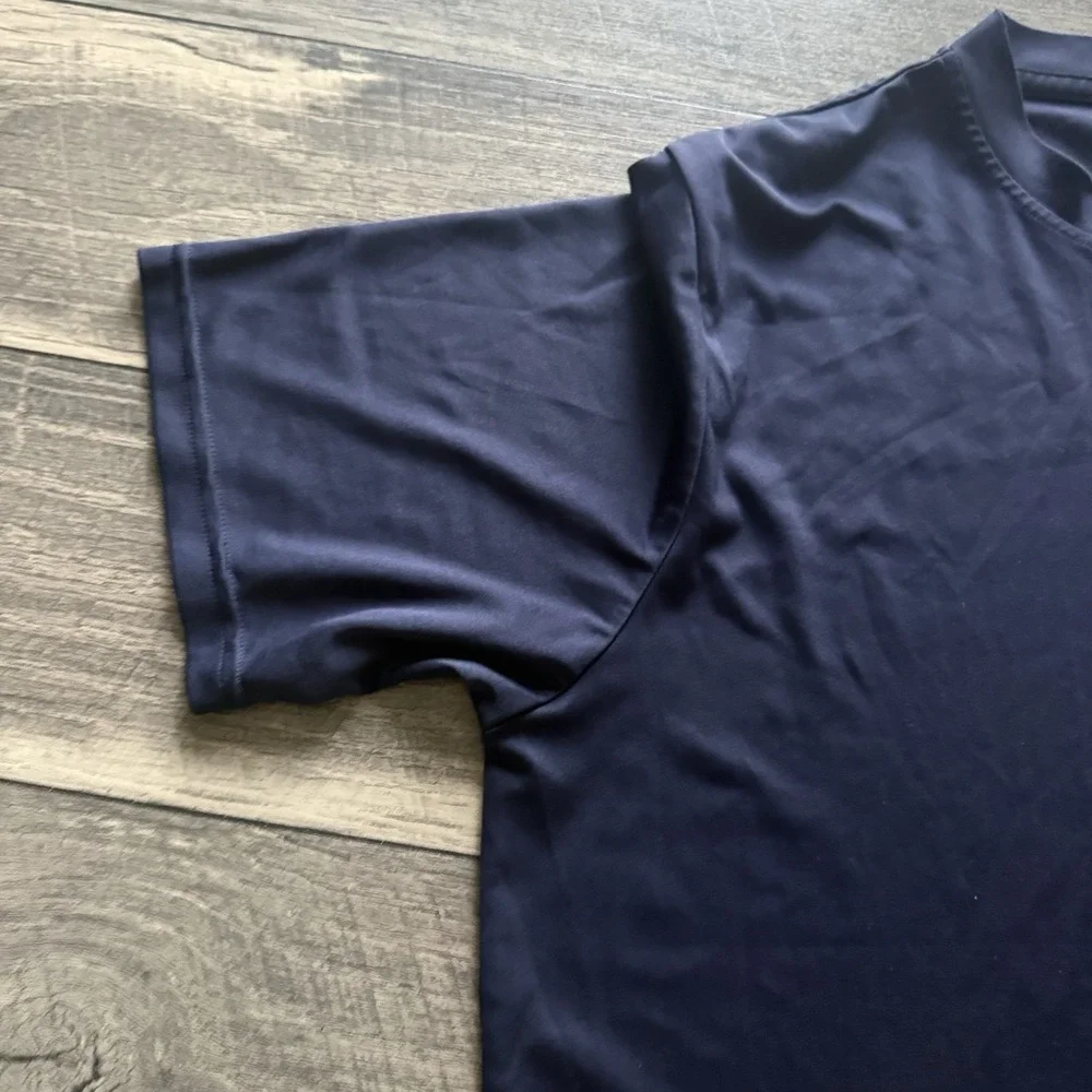 Vintage Reebok T-Shirt Mens XL Navy Blue Short Sleeve Athletic Workout Tee Y2K